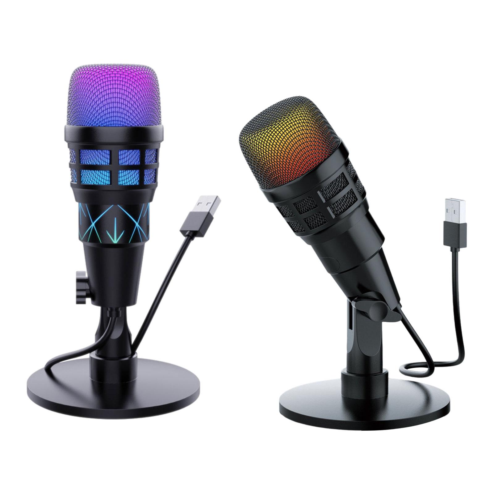Streaming Mic Condenser - ميكروفون مكثف للألعاب بتقنية RGB USB،