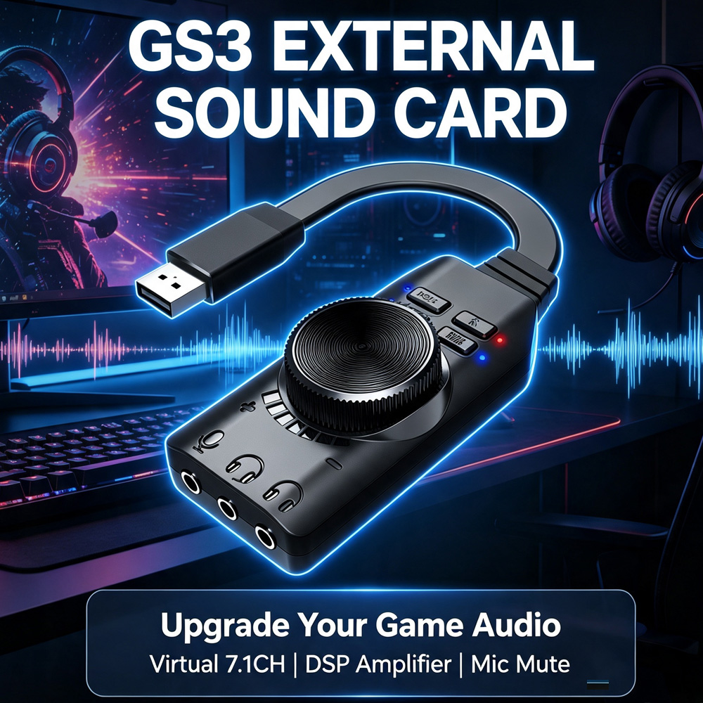 Gaming Headset 7.1 - محول USB 3.5 مم 7.1 قناة،