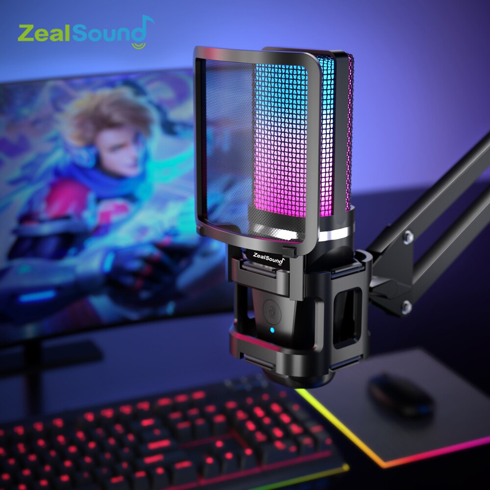 ميكروفون Zealsound RGB مع ذراع - مراجعة Streaming Mic Condenser وسعره
