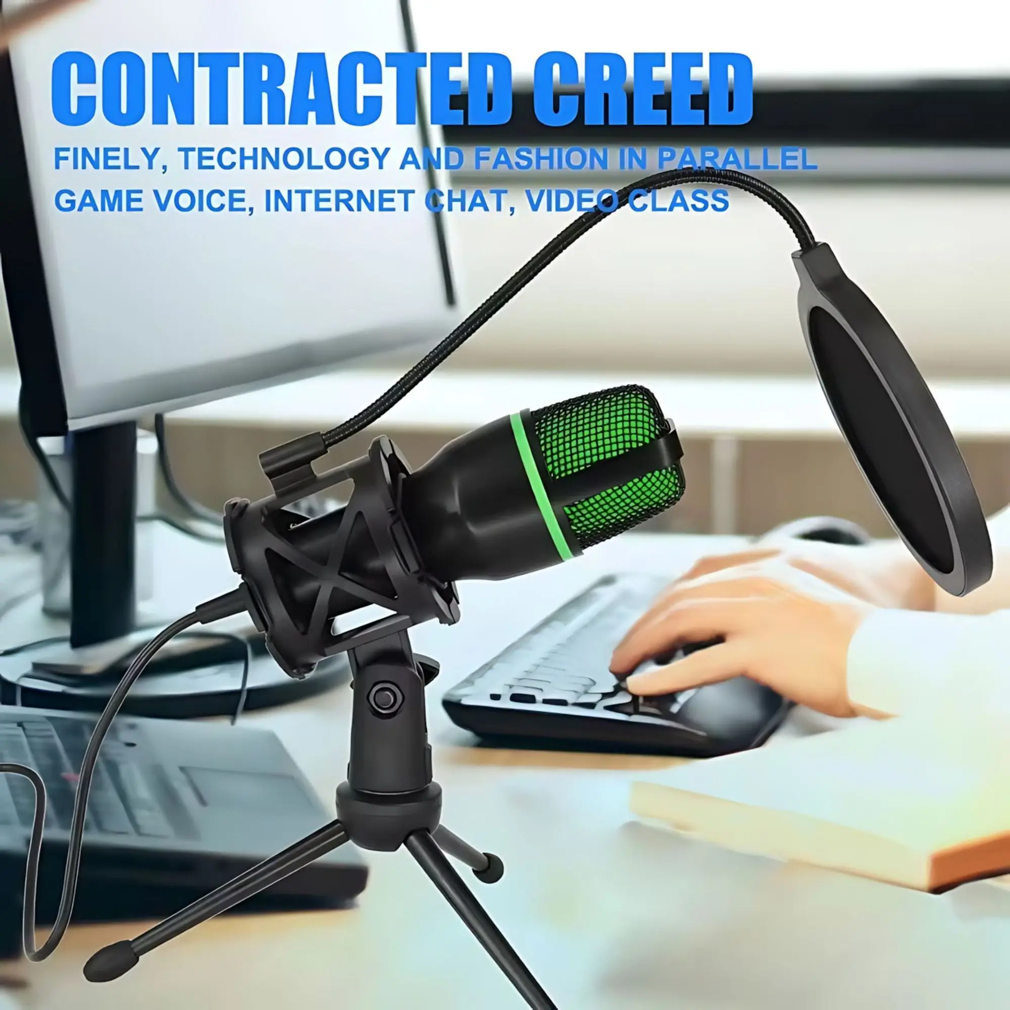 طقم ميكروفون إضاءة RGB مع حامل - مراجعة Streaming Mic Condenser وسعره