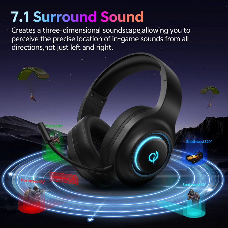 سماعة ألعاب QCY Heroad V200 مع - مراجعة Gaming Headset 7.1 وسعره