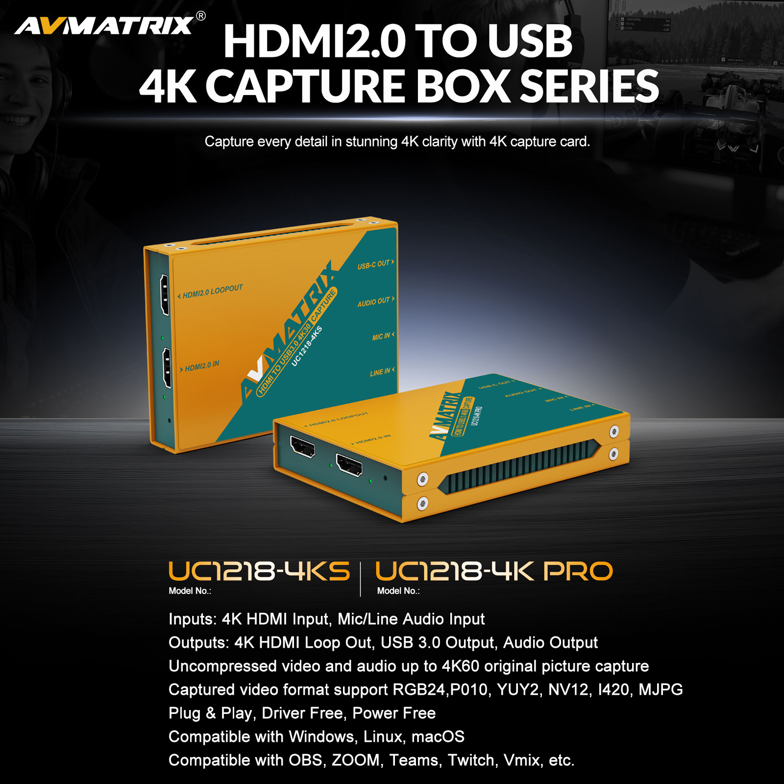 بطاقة التقاط فيديو AVMATRIX 4K - مراجعة Video Gaming & Esports Usd Acc وسعره